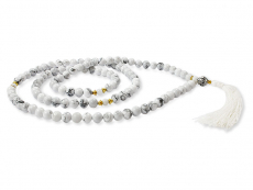 Howlite Mala mit weißen Conch Shell Perlen