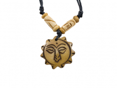 Knochen Kette mit Sonnenanhänger