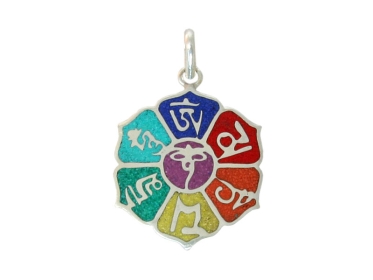 Sieben Chakra Om Mani Padme Hum Anhänger Amulett