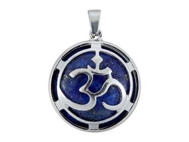 Om Anhänger mit Lapislazuli 3 cm