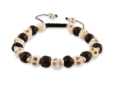 Totenkopf Armband mit Rudraksha Perlen