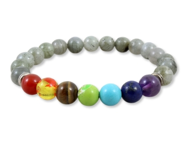Chakra Armband mit Labradorit Perlen