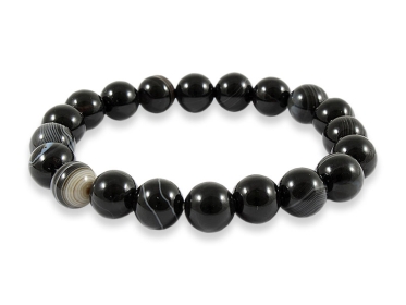 Shivas Auge Armband mit Achat Perlen