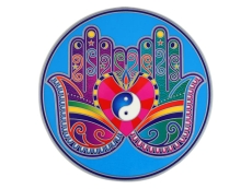 Aufkleber Fensteraufkleber Hand von Hamsa Ying Yang