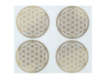 Blume des Lebens metallene Aufkleber Sticker vergoldet