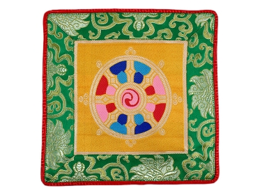 Altardecke Rad des Lebens Brokat grün viereckig
