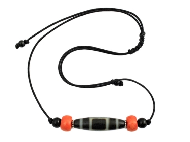 Tibetische Kette mit Dzi Stein Achat Himmel und Erde