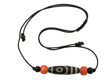 Tibetische Kette mit zwei Augen Dzi Stein
