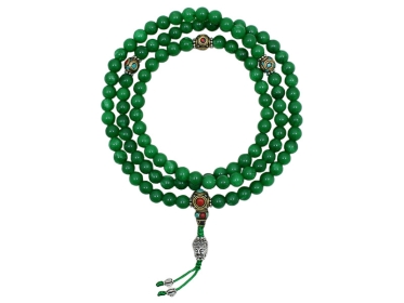 Tibetische Jade Mala Gebetskette 8 mm