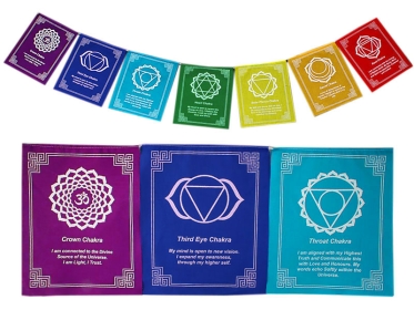 Tibetische Gebetsfahnen - 7 Chakren