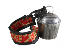 Tibetische Yak Glocke mit Brokatband