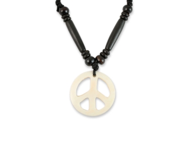 Knochen Kette Peace Frieden weiß