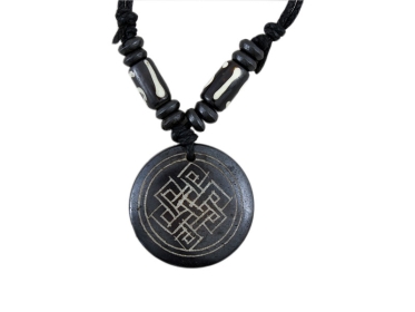 Knochen Kette - Unendlicher Knoten dunkelbraun