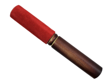 Klangschalen Klöppel Holz Leder rot Ø 3 cm