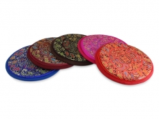Klangschalenkissen Mandala Satin flach 15 cm