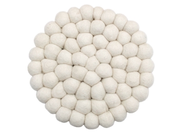 Klangschalenkissen Filz Untersetzer 17 cm beige