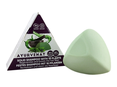 Ayurvenat - feste Bio Shampoo Seife mit 18 Pflanzen