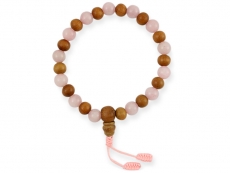 Sandelholz Handmala mit Rosenquarz Perlen