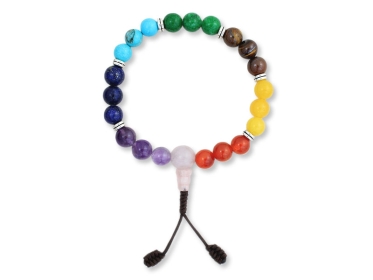 7 Chakra Handmala mit Edelsteinen
