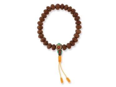 Rudraksha Handmala mit tibetischer Perle