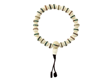 Handmala aus Knochen weiß mit Einlegearbeiten