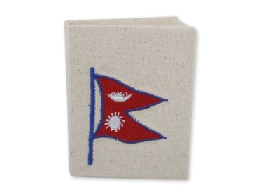 Notizbuch Baumwolle bestickt mit Symbolen