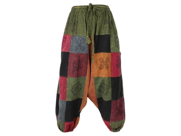 Patchwork Batik Hose Haremshose Shorts bedruckt grün