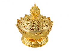 Räuchergefäß Lotus goldfarben