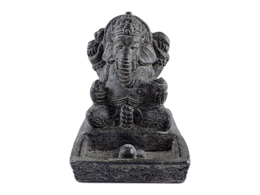 Räuchergefäß Ganesha aus Beton in antik schwarz