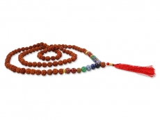 Rudraksha Chakra Mala mit Natursteinen