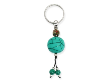Tibetischer Schlüsselanhänger mit Türkis Perle