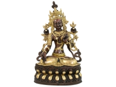 Weiße Tara Statue Messing 35 cm