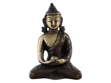 Amitabha Buddha Statue Messing zweifarbig 8 cm