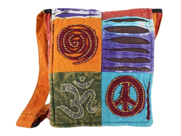 Hippie Patchwork Batik Schultertasche bestickt