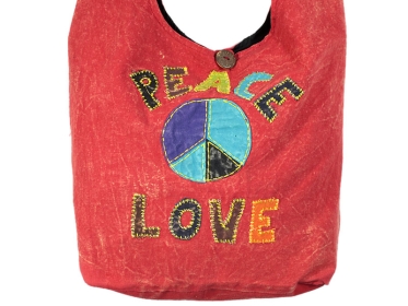 Flower Power Hippie Tasche Peace Love