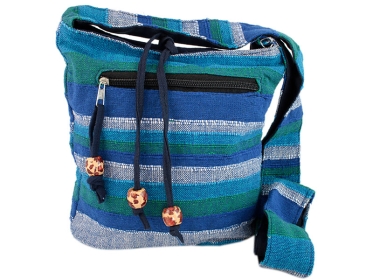 Umhängetasche Kadhe Jhola blau gestreift