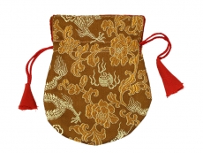 Thaily Brokat Beutel für Schmuck Mala braun 12 cm