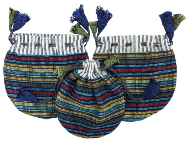 3 kleine Thailys - Stoffbeutel für Schmuck Edelsteine