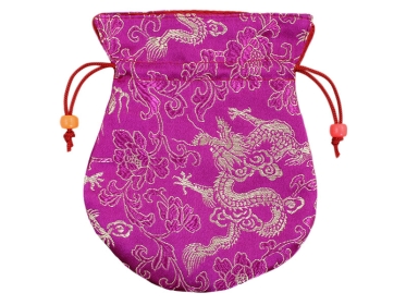 Thaily Brokat Mala Beutel mit Drachen Design Pink 13 cm