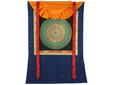 Om Mantra Mandala Thangka Türkis & Gold