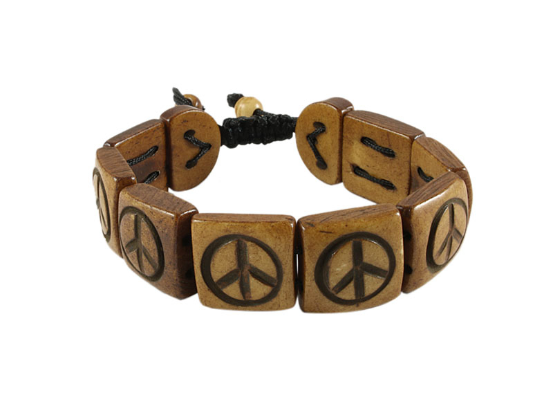 Knochen Armband mit Peace Symbol