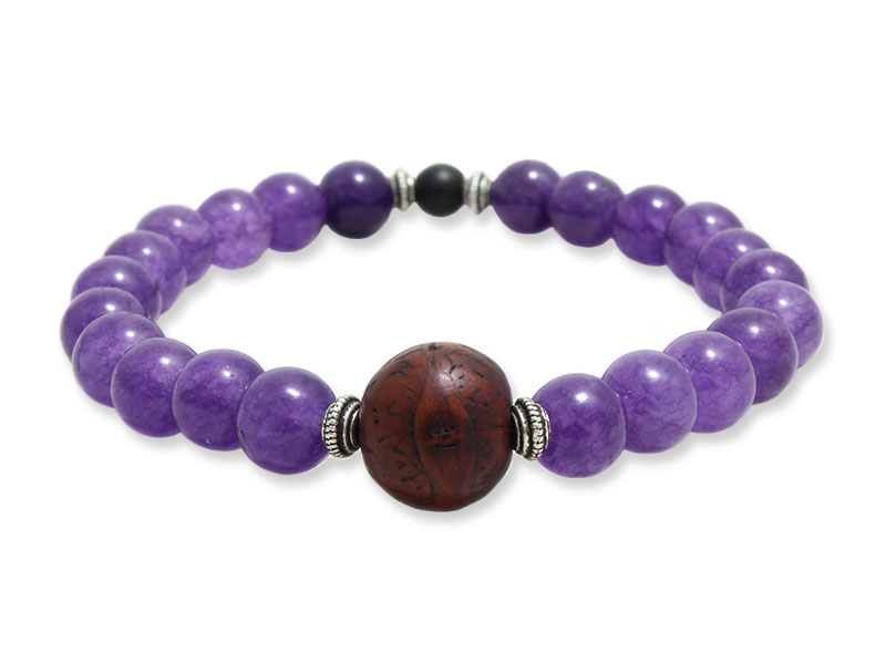 Amethyst Armband mit Bodhi Samen