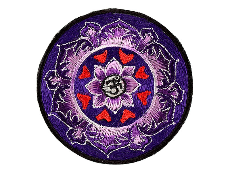 Aufnäher / Patch Om Aum Symbol Herzen im Lotus