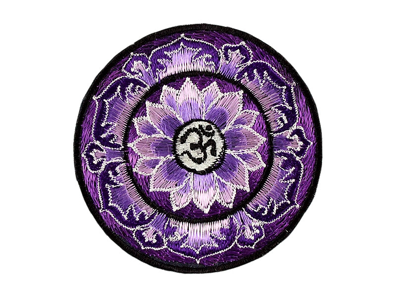Aufnäher / Patch - Om Aum Symbol Lotus lila