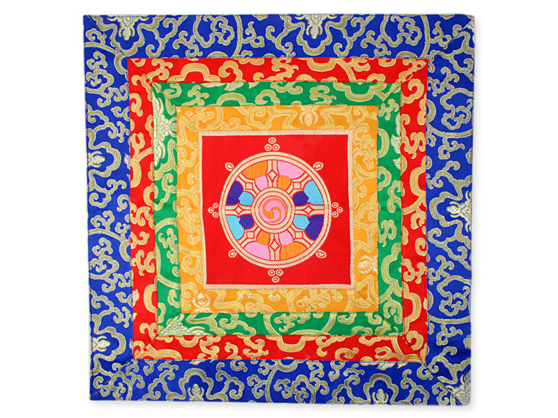 Altardecke buddhistisch Brokat rot 21x21 cm Vishvadorje Design Handarbeit 