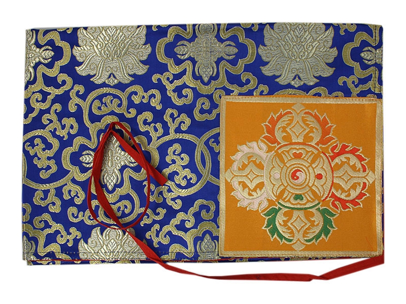 Tibetische Buchhülle Brokat Doppel Dorje
