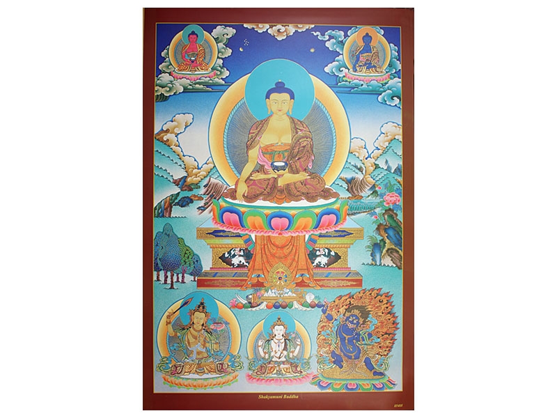 Dharma Poster Shakyamuni mit Buddhas