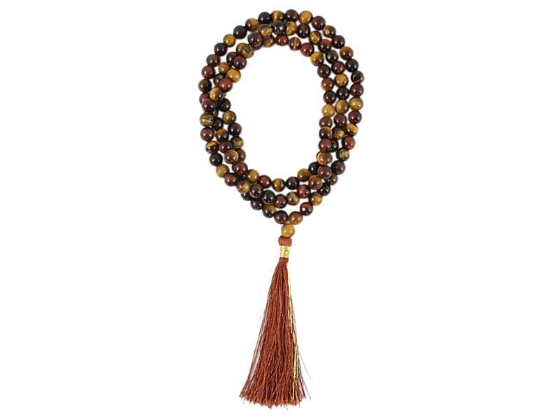 Tigerauge Mala Gebetskette 108 Perlen 6 mm