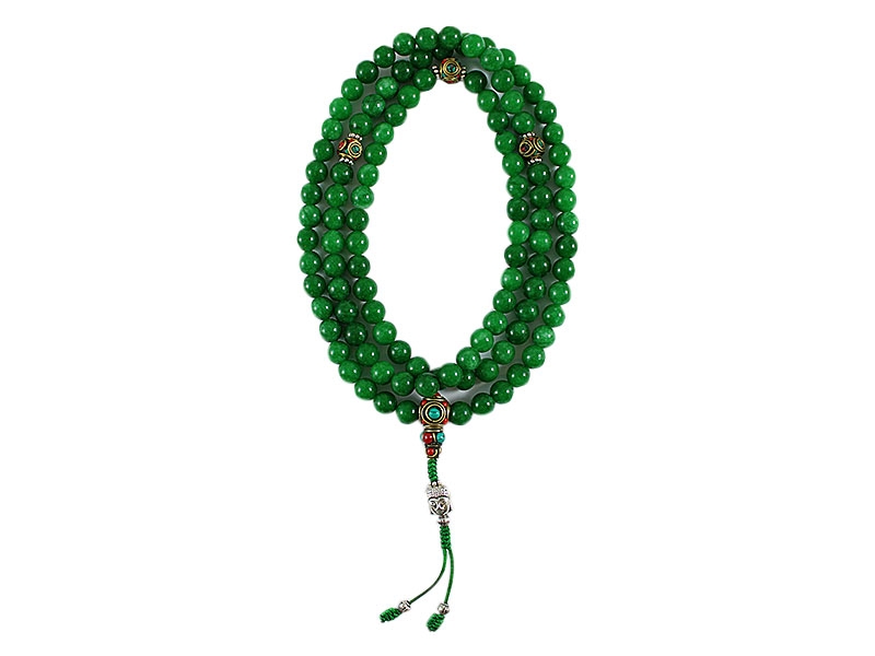 Tibetische Jade Mala Gebetskette 8 mm