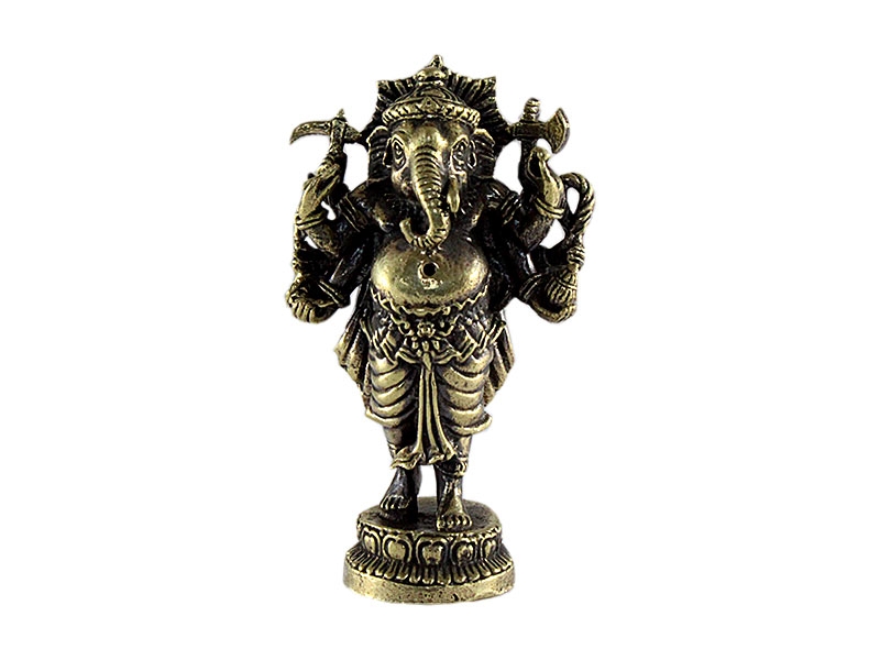 Kleine Ganesha Statue stehend Messing 3,8 cm